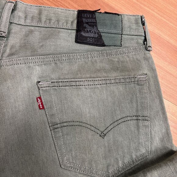 Levi's 501 XX Button Fly Denim Jeans Mens Green Size 36x32 (34x29 Measured) - Picture 7 of 12